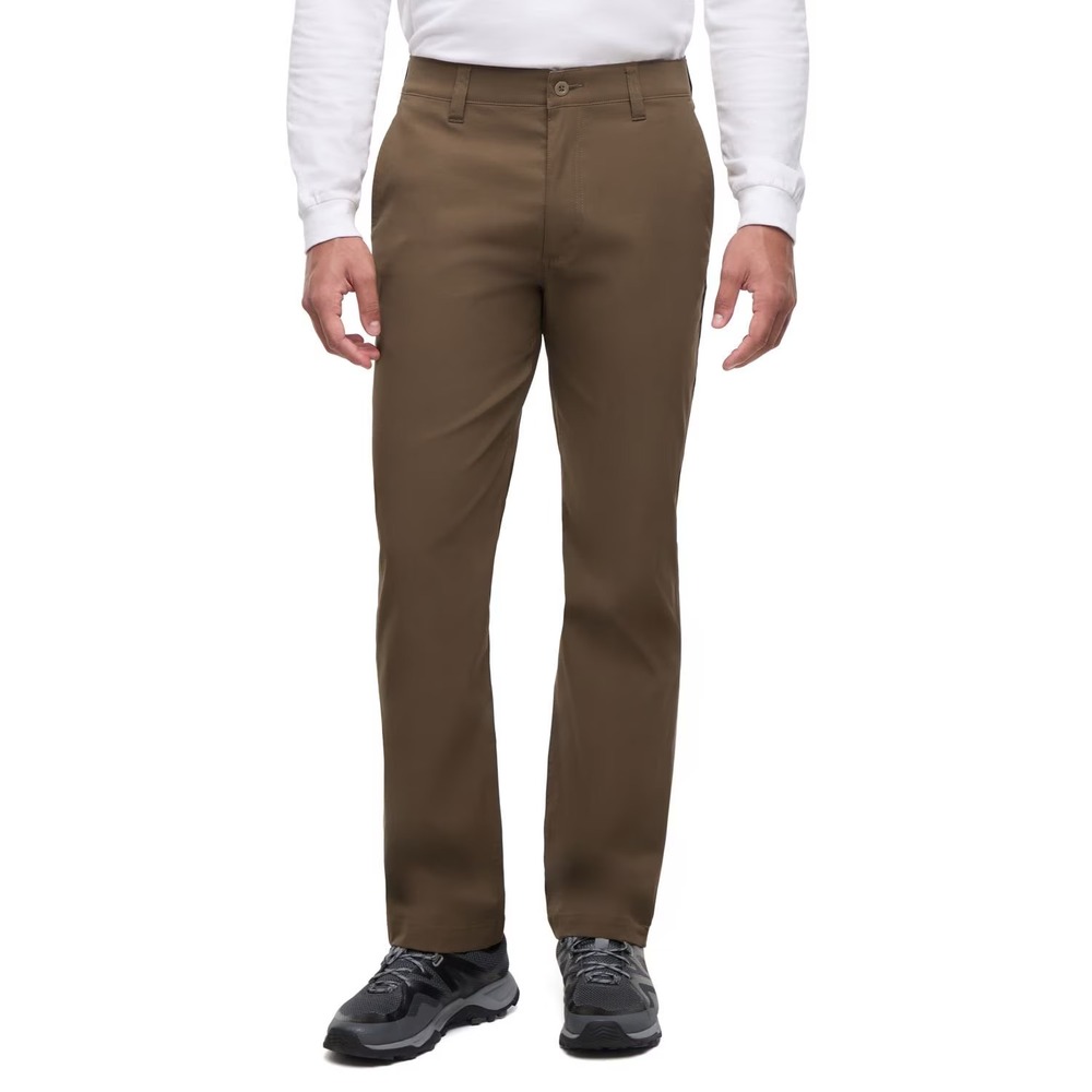 Eddie Bauer Mens Tech Chino Pant 34x32 Brown Water Repellent Stretch EB013074